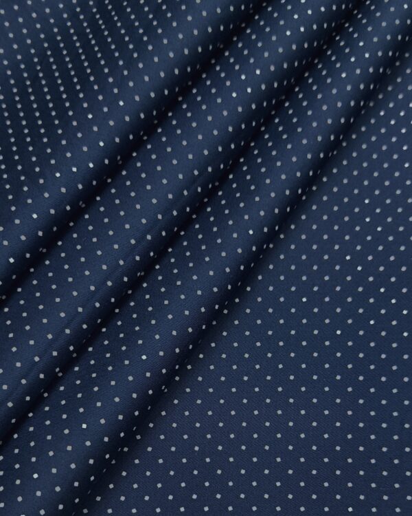 Raymond Men's Dobby Block Print Shirting Fabric (Electric Blue)