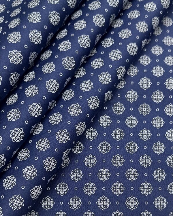 Raymond Men’s Cotton Printed Unstitched Shirting Fabric ( Blue White)