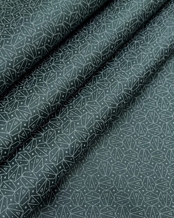 Raymond Men’s Cotton Printed Geometric Designed Unstitched Shirting Fabric (Green)