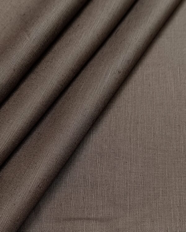 Raymond Men’s 100% Pure Linen Solids Unstitched Shirting Fabric (ESPRESSO BROWN)