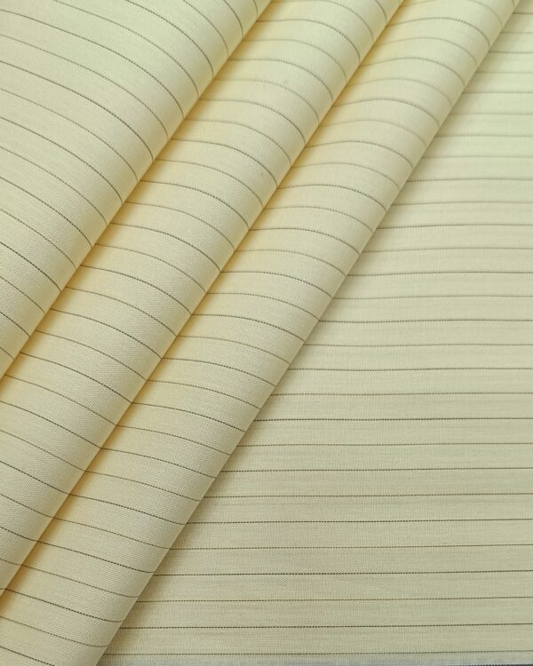 Raymond Men's 100% Cotton Striped Unstitched Shirting Fabric (Yellow)