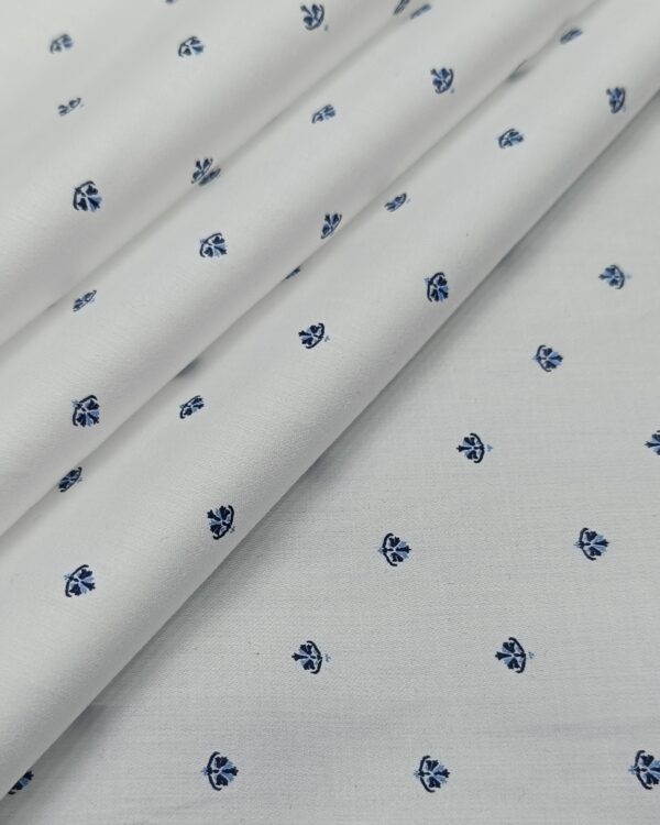 Raymond Men’s Summer Wear Printed Shirting Fabric ( White )