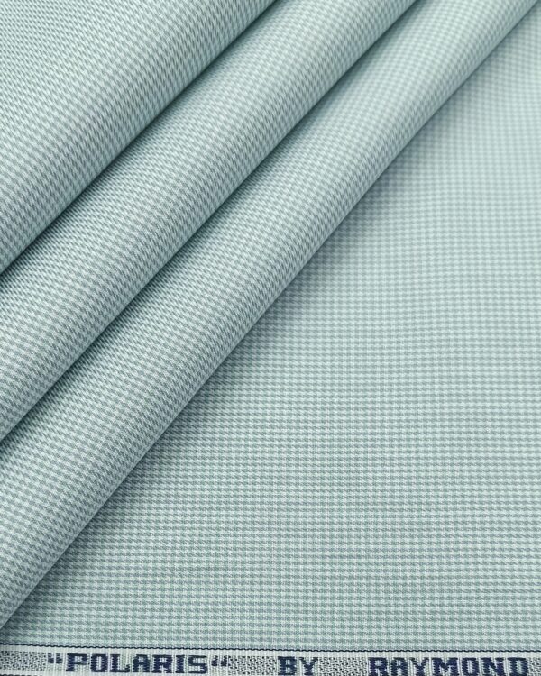 Raymond Men's Premium Cotton Zig Zag Design Unstitched Shirting Fabric (Sea Green)