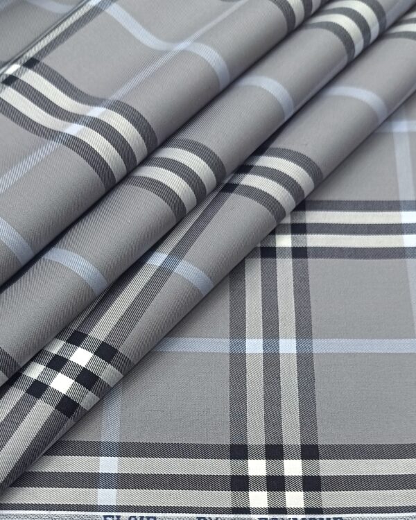 Raymond Men's Wear Burberry Checks Shirting Fabric ( Dusty Purple )