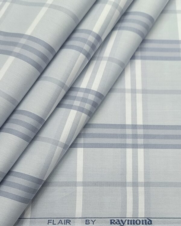 Raymond Men’s Wear Burberry Checks Shirting Fabric ( LIGHT GREY )