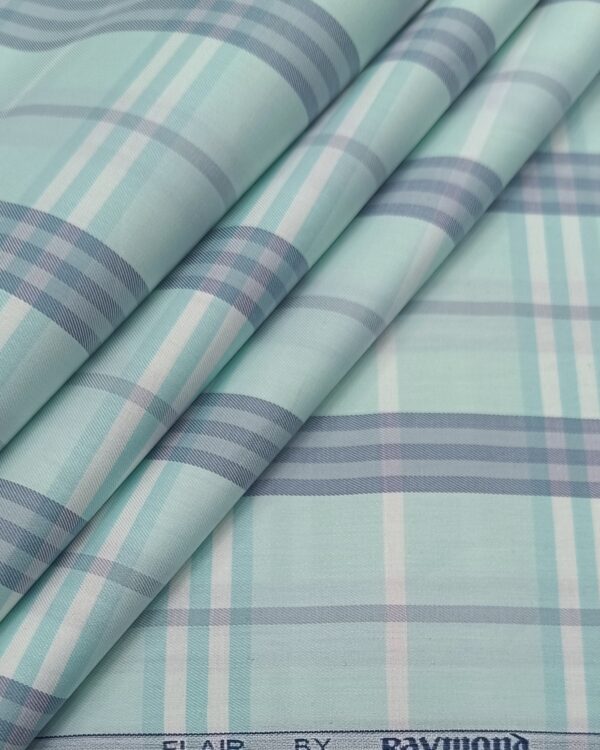 Raymond Men’s Wear Burberry Checks Shirting Fabric ( MINT GREEN )
