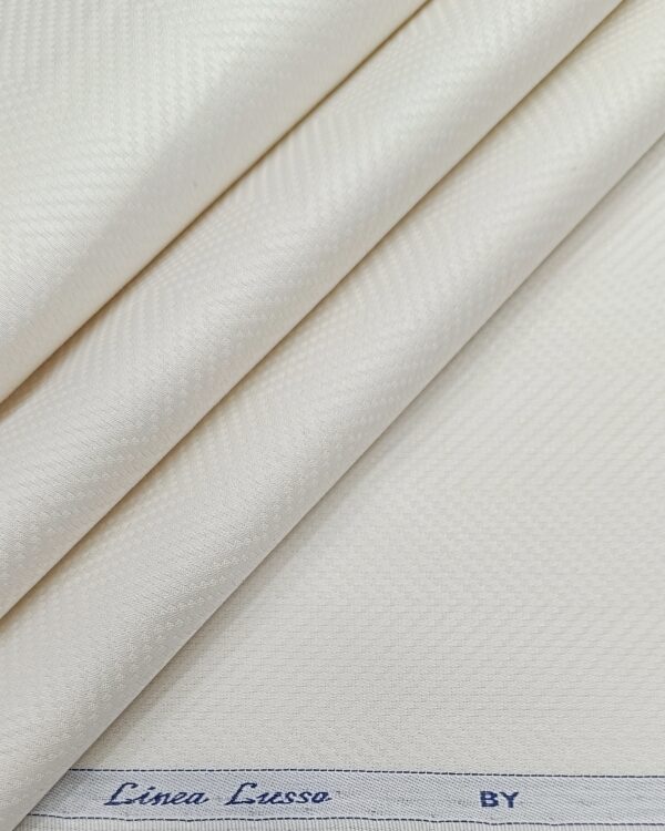 Tessitura Monti Men's Zig Zag Texture Shirt Fabric ( CREAM )