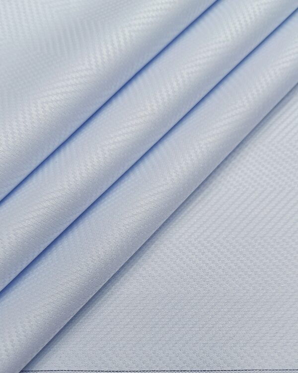 Tessitura Monti Men's Zig Zag Texture Shirt Fabric ( SKY BLUE )