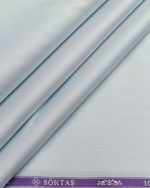 Soktas Men's Wear Solid Finest Giza Cotton Shirting Fabric ( MINT )