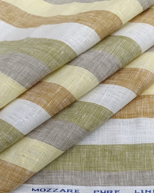 Roger La Viale Men's 100% Pure Linen Unstitched Shirt Fabric