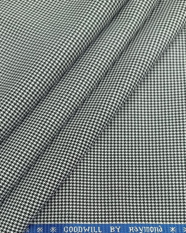 Raymond Men’s Poly Viscose Zig Zag Unstitched Jacketing & Blazer Fabric (White & Black)